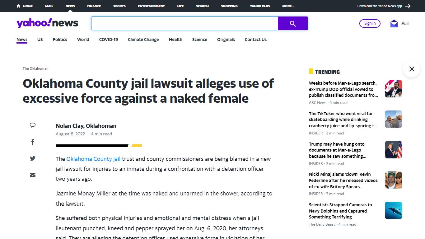 Oklahoma County jail lawsuit alleges use of excessive force against a ...